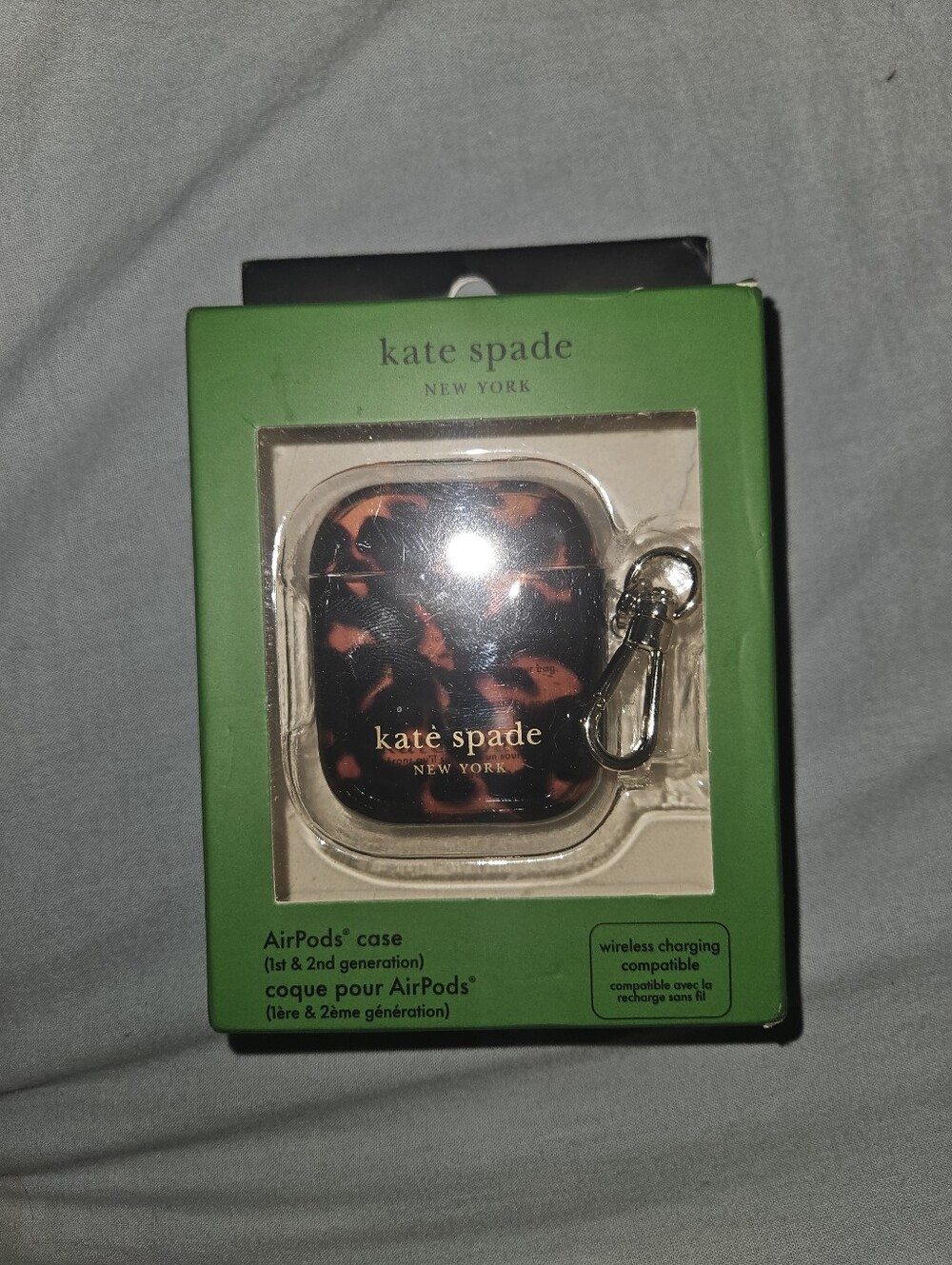 kate spade Tortoise AirPods Case with Clip ( 1st & 2nd Generation)
